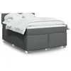 Image de vidaXL Sommier à lattes de lit avec matelas Gris foncé 140x190cm Tissu 3285877