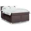 Image de vidaXL Boxspring met matras stof donkerbruin 140x190 cm3285879