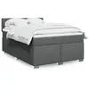 Image de vidaXL Sommier à lattes de lit avec matelas Gris foncé 140x190cm Tissu 3285884