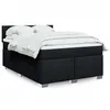 Image de vidaXL Sommier à lattes de lit avec matelas Noir 140x190 cm Tissu 3285885