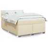 Image de vidaXL Boxspring met matras stof cràmekleurig 140x190 cm3285888