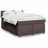Image de vidaXL Boxspring met matras stof donkerbruin 140x190 cm3285893