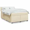 Image de vidaXL Boxspring met matras stof cràmekleurig 140x190 cm3285895