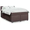 Image de vidaXL Boxspring met matras stof donkerbruin 140x190 cm3285900