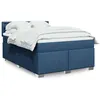 Image de vidaXL Boxspring met matras stof blauw 140x190 cm3285903