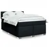 Image de vidaXL Sommier à lattes de lit avec matelas Noir 140x200 cm Tissu 3285920