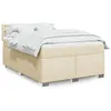 Image de vidaXL Sommier à lattes de lit avec matelas Crème 140x200 cm Tissu 3285930
