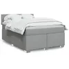 Image de vidaXL Sommier à lattes de lit avec matelas Gris clair 160x200cm Tissu 3285932