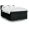 Image de vidaXL Sommier à lattes de lit avec matelas Noir 160x200 cm Tissu 3285934