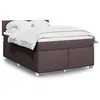 Image de vidaXL Sommier à lattes de lit avec matelas Marron foncé 160x200 cm 3285935