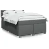Image de vidaXL Sommier à lattes de lit avec matelas Gris foncé 160x200cm Tissu 3285947