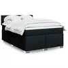 Image de vidaXL Sommier à lattes de lit avec matelas Noir 160x200 cm Tissu 3285948