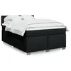 Image de vidaXL Sommier à lattes de lit avec matelas Noir 160x200 cm Tissu 3285955