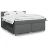 Image de vidaXL Sommier à lattes de lit avec matelas Gris foncé 180x200cm Tissu, lit, lit à plate-forme, lit à panneaux, meuble de 3285968