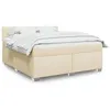Image de vidaXL Sommier à lattes de lit avec matelas Crème 180x200 cm Tissu, lit, lit à plate-forme, lit à panneaux, meuble de 3285972