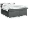 Image de vidaXL Sommier à lattes de lit avec matelas Gris foncé 180x200cm Tissu, lit, lit à plate-forme, lit à panneaux, meuble de 3285975