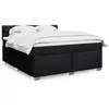 Image de vidaXL Boxspring met matras stof zwart 180x200 cm3285976