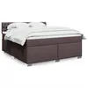 Image de vidaXL Boxspring met matras stof donkerbruin 180x200 cm3285977