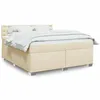 Image de vidaXL Sommier à lattes de lit avec matelas Crème 180x200 cm Tissu, lit, lit à plate-forme, lit à panneaux, meuble de 3285986