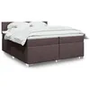 Image de vidaXL Sommier à lattes de lit avec matelas Marron foncé 200x200 cm, lit, lit à plate-forme, lit à panneaux 3285991