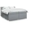 Image de vidaXL Sommier à lattes de lit avec matelas Gris clair 200x200cm Tissu, lit, lit à plate-forme, lit à panneaux 3285995