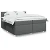 Image de vidaXL Sommier à lattes de lit avec matelas Gris foncé 200x200cm Tissu, lit, lit à plate-forme, lit à panneaux 3285996