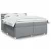 Image de vidaXL Sommier à lattes de lit avec matelas Gris clair 200x200cm Tissu, lit, lit à plate-forme, lit à panneaux 3286002