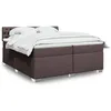 Image de vidaXL Boxspring met matras stof donkerbruin 200x200 cm3286005