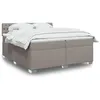 Image de vidaXL Boxspring met matras stof taupe 200x200 cm3286006