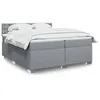 Image de vidaXL Sommier à lattes de lit avec matelas Gris clair 200x200cm Tissu, lit, lit à plate-forme, lit à panneaux 3286009