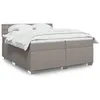 Image de vidaXL Boxspring met matras stof taupe 200x200 cm3286013