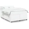 Image de vidaXL Sommier à lattes de lit avec matelas Blanc 140x190cm Similicuir, lit, lit à plate-forme, lit à panneaux, meuble de 3286121