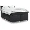 Image de vidaXL Sommier à lattes de lit avec matelas Noir 140x200 cm Similicuir, lit, lit à plate-forme, lit à panneaux, meuble de 3286124