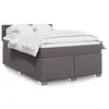 Image de vidaXL Boxspring met matras kunstleer grijs 140x200 cm3286126