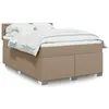 Image de vidaXL Sommier à lattes de lit avec matelas Cappuccino 140x200 cm, lit, lit à plate-forme, lit à panneaux, meuble de chambre 3286127
