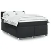 Image de vidaXL Sommier à lattes de lit avec matelas Noir 160x200 cm, lit, lit à plate-forme, lit à panneaux, meuble de chambre à 3286128