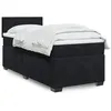 Image de vidaXL Sommier à lattes de lit avec matelas Noir 90x190 cm Velours, lit, lit à plate-forme, lit à panneaux, meuble de 3286182