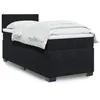 Image de vidaXL Sommier à lattes de lit avec matelas Noir 90x190 cm Velours, lit, lit à plate-forme, lit à panneaux, meuble de 3286200