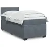 Image de vidaXL Sommier à lattes de lit et matelas Gris foncé 90x200 cm Velours, lit, lit à plate-forme, lit à panneaux, meuble de 3286205