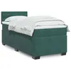 Image de vidaXL Sommier à lattes de lit avec matelas Vert foncé 90x200 cm, lit, lit à plate-forme, lit à panneaux, meuble de chambre 3286213