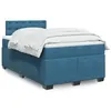 Image de vidaXL Sommier à lattes de lit et matelas bleu foncé 120x190cm velours 3286274