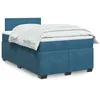 Image de vidaXL Boxspring met matras fluweel donkerblauw 120x200 cm3286280