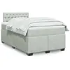 Image de vidaXL Sommier à lattes de lit et matelas Gris clair 120x200cm Velours 3286288