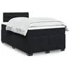 Image de vidaXL Sommier à lattes de lit avec matelas Noir 120x200 cm Velours 3286290