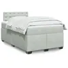 Image de vidaXL Sommier à lattes de lit et matelas Gris clair 120x200cm Velours