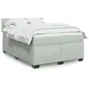 Image de vidaXL Sommier à lattes de lit et matelas Gris clair 140x190cm Velours 3286300