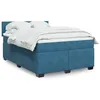 Image de vidaXL Boxspring met matras fluweel donkerblauw 140x190 cm3286304