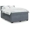 Image de vidaXL Boxspring met matras fluweel donkergrijs 140x190 cm3286307