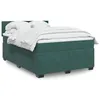 Image de vidaXL Sommier à lattes de lit et matelas Vert foncé 140x190cm Velours 3286309