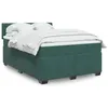 Image de vidaXL Sommier à lattes de lit et matelas Vert foncé 140x190cm Velours 3286315